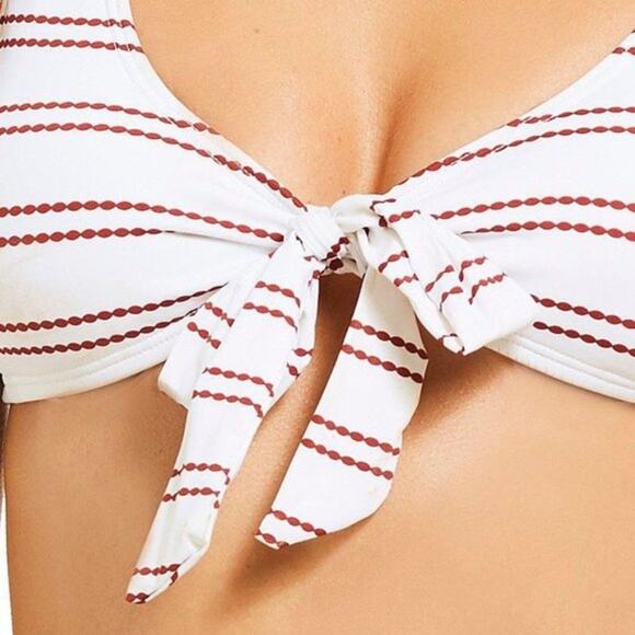 CREMIEUX Swim NWT Stripe White & Red Bikini 2 PC SET - Large - Picture 3 of 9